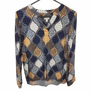 Talbots Longsleeve V Neck Floral Southwestern Vine